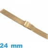 Bracelet Acier Inoxydable doré 24 mm Maille Milanaise montre