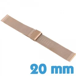 Bracelet Acier Inoxydable maille milanaise Cuivre 20 mm de montre