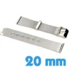 Bracelet Acier maille milanaise Argenté montre 20mm