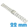 Bracelet Acier pour Montre 22 mm Argenté Fermoir Déployant