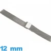 Bracelet  argenté 12 mm Maille tressé de montre
