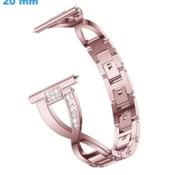 Bracelet boucle Clip 20 mm Acier inoxydable Rose de montre