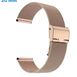 Bracelet boucle Coulissant 20 mm Acier inoxydable Doré rose pour montre