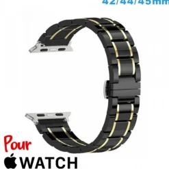 Bracelet Ceramique Noir 42 mm de montre Apple Watch