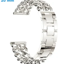 Bracelet Clip 20 mm Acier inoxydable Argenté de montre