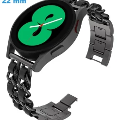 Bracelet Clip Noir 22 mm Acier inoxydable montre