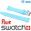 Bracelet 1.7 cm Bleu ciel de montre pour Swatch Silicone lisse