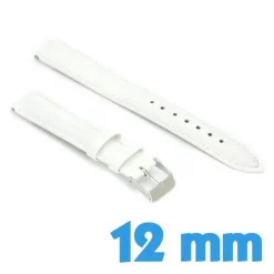 Bracelet 1.2 cm pour montre Blanc Cuir Synthétique