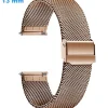 Bracelet Coulissant 13 mm Acier Inoxydable Doré rose de montre