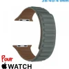 Bracelet Cuir Micro Fibre Bleu montre pour Apple Watch 38 mm