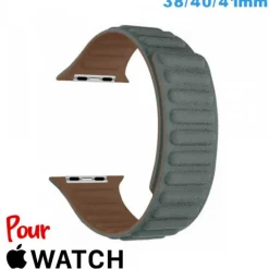 Bracelet Cuir Micro Fibre Bleu montre pour Apple Watch 38 mm