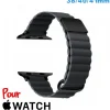 Bracelet Cuir Micro Fibre Gris anthracite de montre Apple Watch 38mm