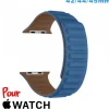 Bracelet Cuir Micro Fibre 42mm Bleu montre pour Apple Watch