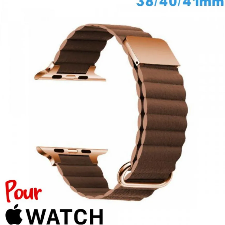 Bracelet Cuir Micro Fibre 38mm pour montre Apple Watch