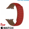 Bracelet Cuir Micro Fibre 42mm Rouge pour montre pour Apple Watch
