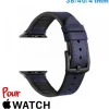 Bracelet Cuir 38mm Bleu pour montre Apple Watch