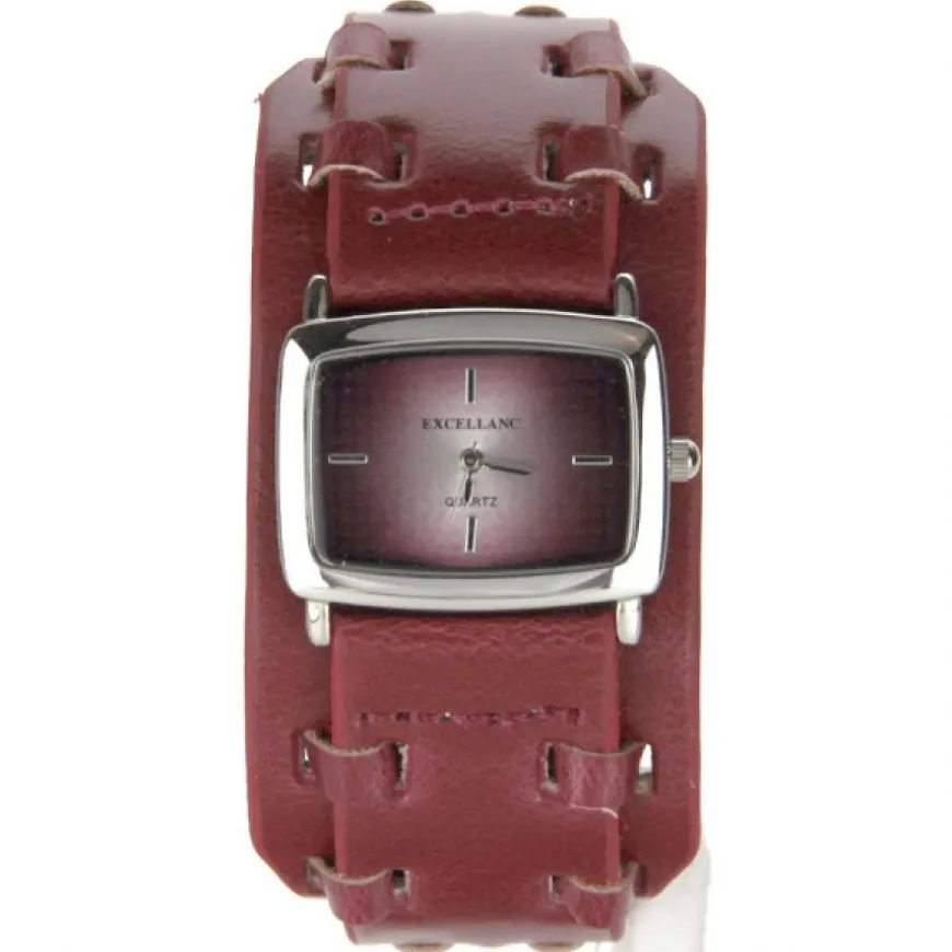 Bracelet de force cuir montre rouge
