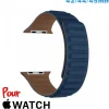 Bracelet de montre Apple Watch Bleu fonce Cuir Micro Fibre 42mm