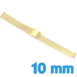 Bracelet de montre doré maille milanaise 10 mm