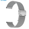 Bracelet de montre 18 mm Acier inoxydable Argenté boucle Coulissant