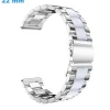 Bracelet de montre 22 mm Acier inoxydable boucle Papillon Argenté et Blanc