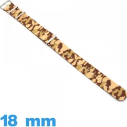 Bracelet de montre Nato Marron Camo Textile 18 mm