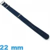 Bracelet de montre N.A.T.O 22 mm Bleu Textile