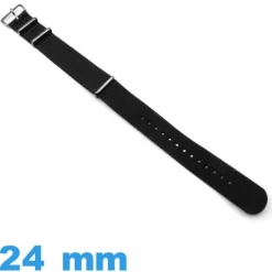 Bracelet de montre Nato 24 mm Noir Nylon