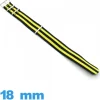 Bracelet de montre Nato 18mm Noir et Jaune Textile