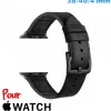 Bracelet de montre pour Apple Watch 38 mm Noir Cuir