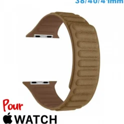 Bracelet de montre pour Apple Watch brun Cuir Micro Fibre