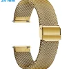 Bracelet fermoir Coulissant 24 mm Acier Inoxydable Doré pour montre