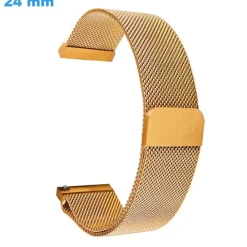 Bracelet fermoir Magnétique Doré 24 mm Acier Inoxydable de montre