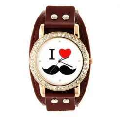 Bracelet force Moustache pas chère montre tendance marron