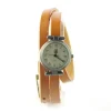 Bracelet long cuir orange montre femme