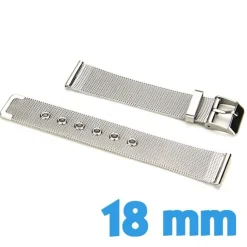 Bracelet à maille milanaise de montre 1.8 cm Argenté Acier Inoxydable