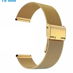 Bracelet 19 mm Acier inoxydable fermoir Coulissant montre Doré