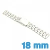 Bracelet 18mm Argenté montre Acier Inoxydable  avec bouton