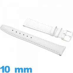 Bracelet 10mm Blanc de montre Rembourré Cuir