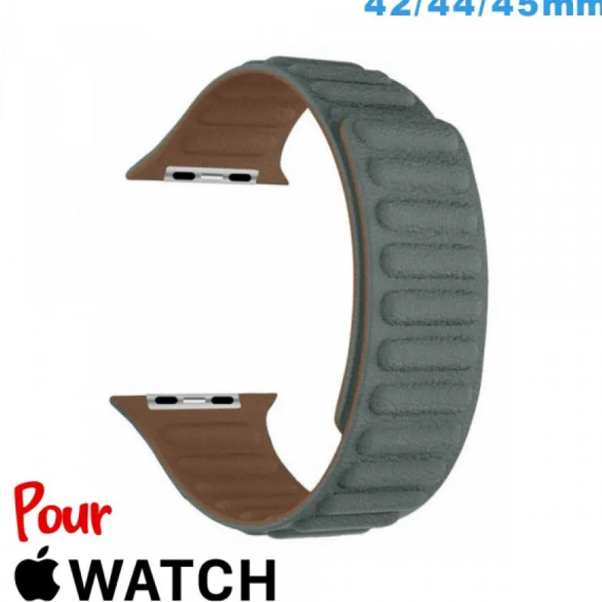 Bracelet 42 mm Bleu de montre pour Apple Watch Cuir Micro Fibre