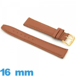 Bracelet 16 mm Camel montre  Vrai cuir Lisse