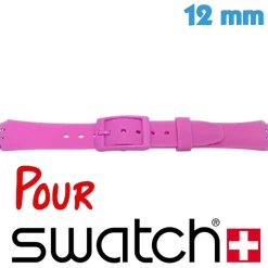 Bracelet 12 mm Caoutchouc de montre Rose Swatch