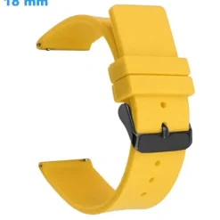 Bracelet 18 mm Caoutchouc fermoir Ardillon pour montre Jaune