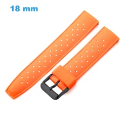 Bracelet 18 mm Caoutchouc fermoir Ardillon de montre Orange