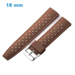 Bracelet 18 mm Caoutchouc montre Café boucle Ardillon