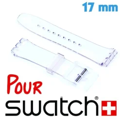 Bracelet 17 mm Caoutchouc montre Transparent Swatch