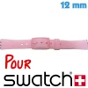 Bracelet 12 mm Caoutchouc Rose montre Swatch