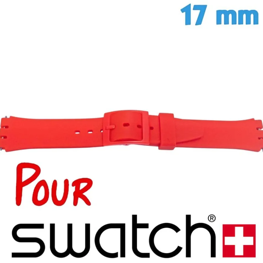 Bracelet 17 mm Caoutchouc Rouge montre Swatch