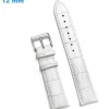 Bracelet 12 mm Cuir véritable Blanc montre