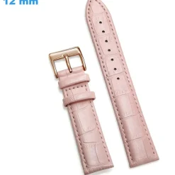 Bracelet 12 mm Cuir véritable boucle Ardillon montre Rose